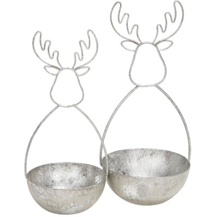 Reindeer Metal Bowls 2/a