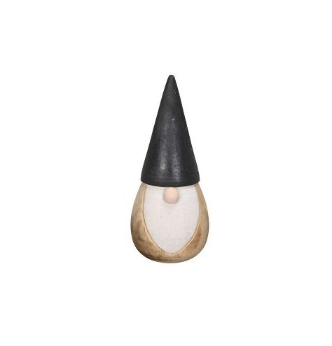 13.5cm Wood Gonk w/ Black Hat