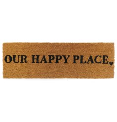 Keep floors clean while welcoming  guests with this slogan door mat. 