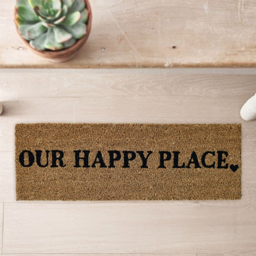 Happy Place Top Step Doormat, 60cm