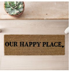 Keep floors clean while welcoming  guests with this slogan door mat. 