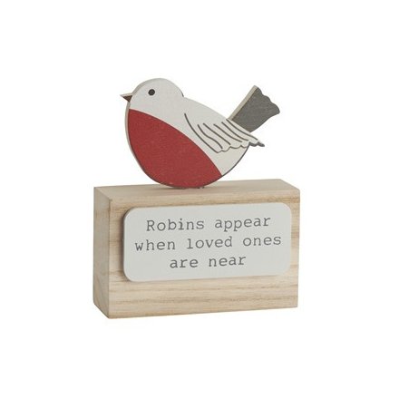 "Robins Appear When Loved Ones are Near" Robin Deco, 9cm