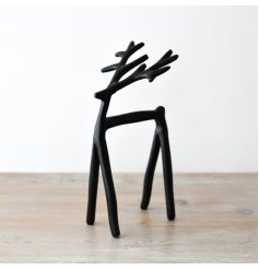 Black Reindeer Ornament, 25cm