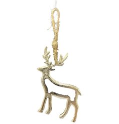 Gold Reindeer Hanger, 12cm
