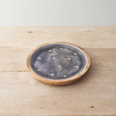 Round Platter Plate in Star Design, 20cm