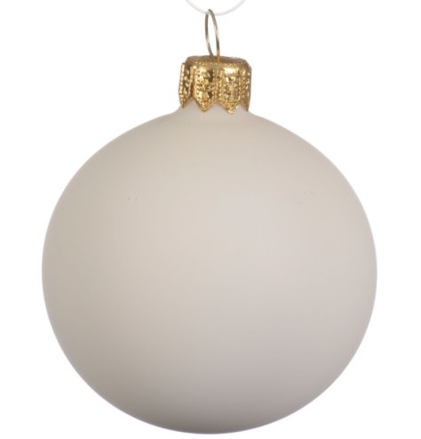 Pack of 6 White Hanging Christmas Bauble, 8cm 