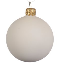 Pack of 6 White Baubles, 8cm