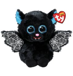 Batrick the Bat, covered in black fur with cobweb detailed wings.