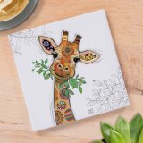 Introducing the happy and smiling Gina Giraffe coaster by Bug Art.