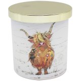 The Bug Art Kooks Highland Cow Candle, a charming addition to any home decor.