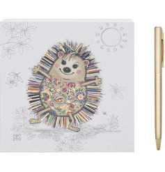 Keep your thoughts organised with the Hattie Hedgehog Memo Block by Bug Art.