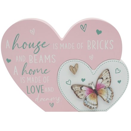 House Made Of Love Heart Sign, 22cm