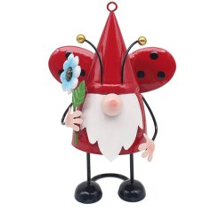 Introducing the charming Bright Eyes Lady Bird Gnome garden ornament - a delightful addition to any outdoor space.