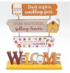 Introducing our Welcome Standing Plaque in an Autumnal design, the perfect addition to your home decor this season.
