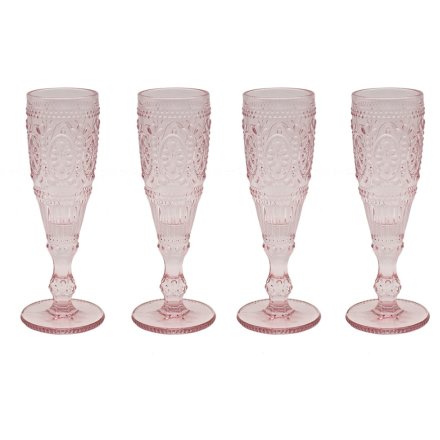 S/4 Pink Champagne flute