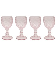Update your wine glasses with these stunning set of 4 boho style plastic goblets