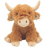 Introducing the adorable Recycled Pet Pals Highland Cow Sitting Soft Toy, the perfect addition to any toy collection.