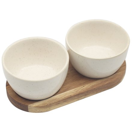 Wooden Tray & Snack Dishes 20cm