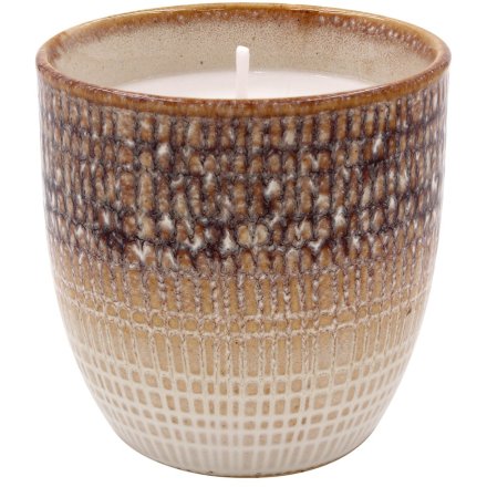 Brown Weave Wax Candle 