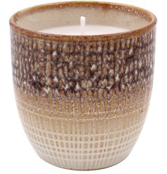 Brown Weave Wax Candle 