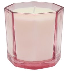 Glass Wax Candle in Pink,130g