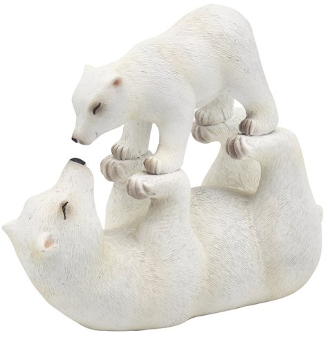 Invite the enchanting spirit of the Arctic into your home with this delightful Polar Bear and Cub ornament
