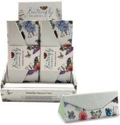 From the Butterfly Meadows range, a foldable glasses case decorated with flowers and butterflies.