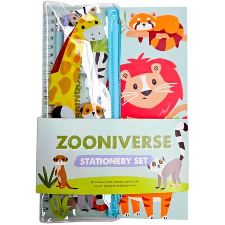 Zooniverse Notepad & Pencil Case Stationery Set
