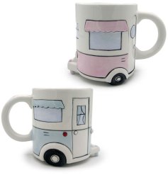 'Home Is Where You Park It' Caravan Ceramic Shaped Mug