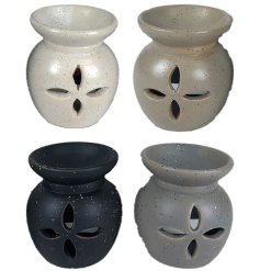 Step into peace and tranquility with this stone effect oil burner in 4 assorted designs. 