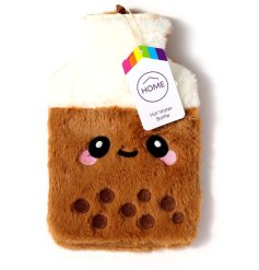 A super cute fury hot water bottle cover