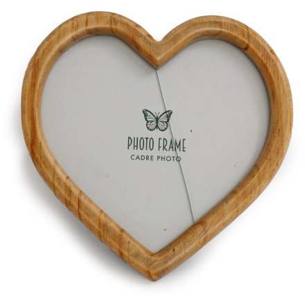 Wooden Heart Photo Frame, 20cm