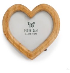 Wooden Heart Picture Frame, 14cm