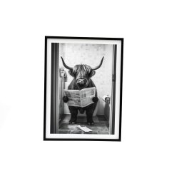 Add some sophistication to your bathroom with this Highland cow wall art