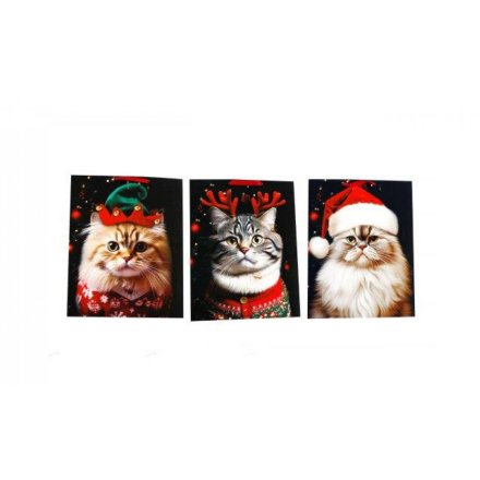3/A Christmas Gift Bags Cat Design , 23cm