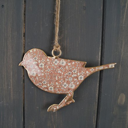 Floral Bird Decoration, 10cm