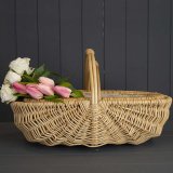 A gorgeous set of two wicker trugs each lined with a natural cloth.