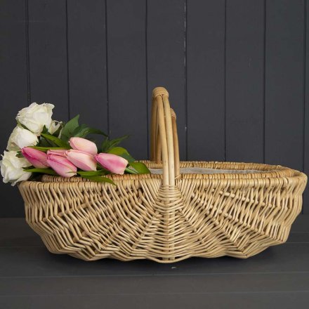 Set of Two Cloth-Lined Willow Baskets, 50cm