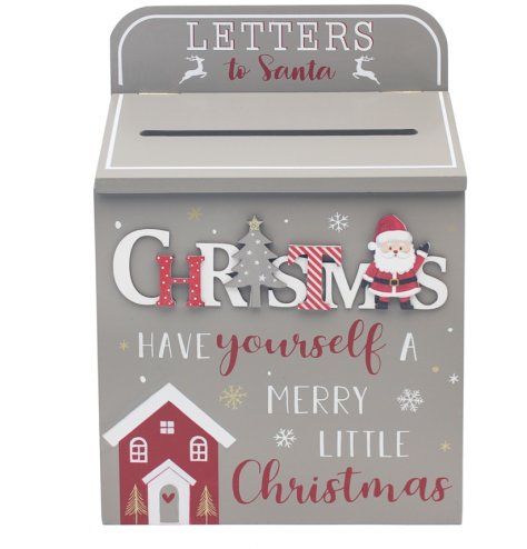 Wooden Santa Letter Box, 30cm