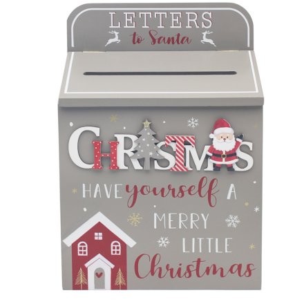 Wooden Santa Letter Box, 30cm
