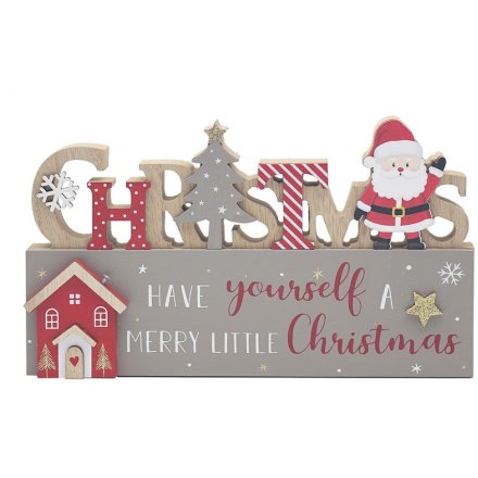Have Yourself a Merry Little Christmas Santa Plaque, 24cm