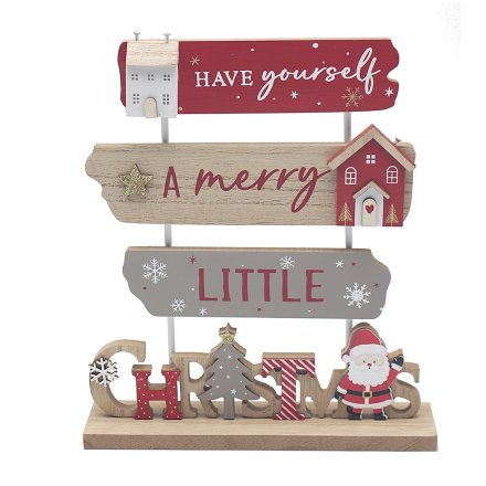 Wooden Have Yourself a Merry Little Christmas Sign, 23cm