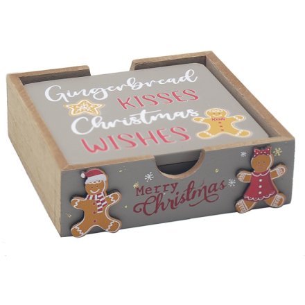 S/4 Gingerbread Kisses & Wishes Placemat Set, 12cm