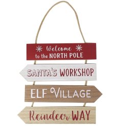 North Pole hanging Christmas Plaque