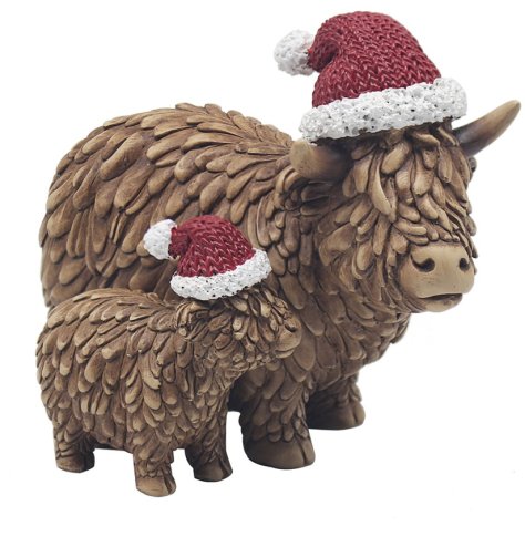 Highland Cow with Baby Christmas Ornament