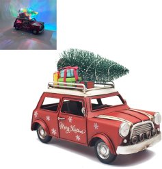 Enhance your home's holiday vibe with vintage charm and festive cheer with our Mini Cooper LED car decoration. 