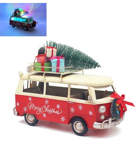 Light Up Vintage Christmas Camper with Tree