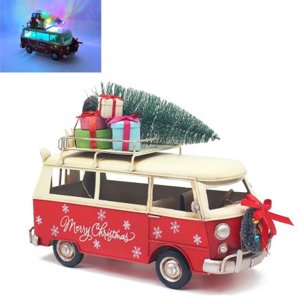 Light Up Vintage Christmas Camper with Tree