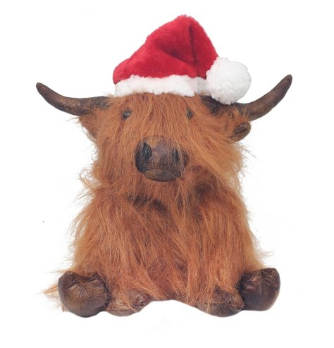 Add a fun way of keeping your doors open with this christmas highland cow