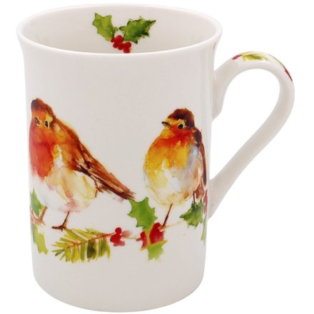 Christmas Winter Robin Mug, 11cm